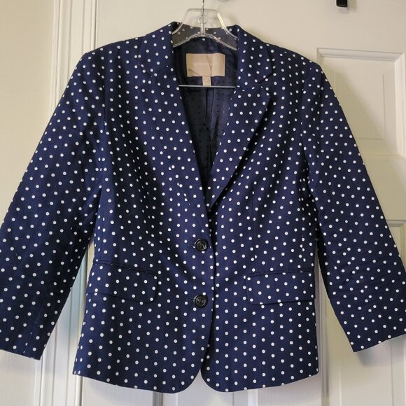 Banana Republic women’s Navy polka dot blazer Size 4P - Picture 1 of 5